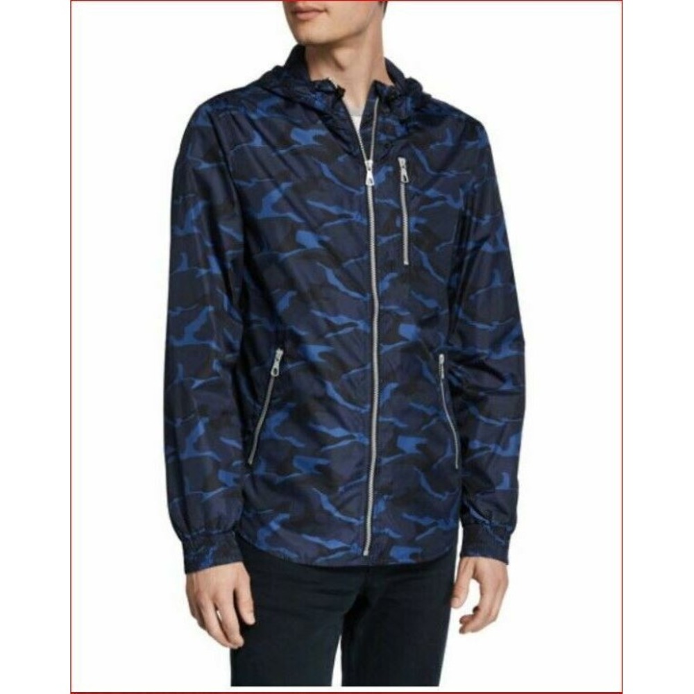 Slate & Stone men track jacket Oliver 3G6-JKT-5047-1 blue camo M $248